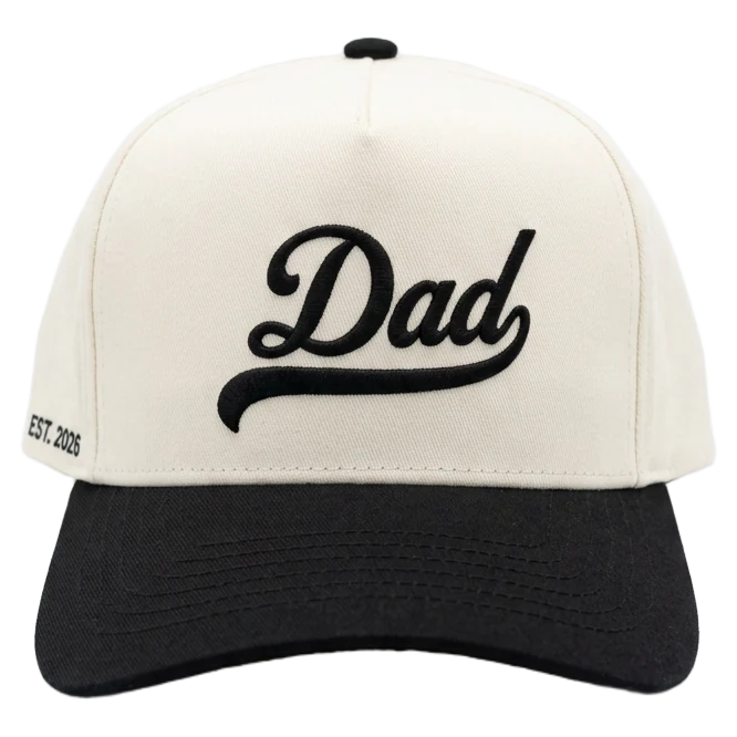 Cream rope dad cap with contrast embroidery by +58 Apparel
