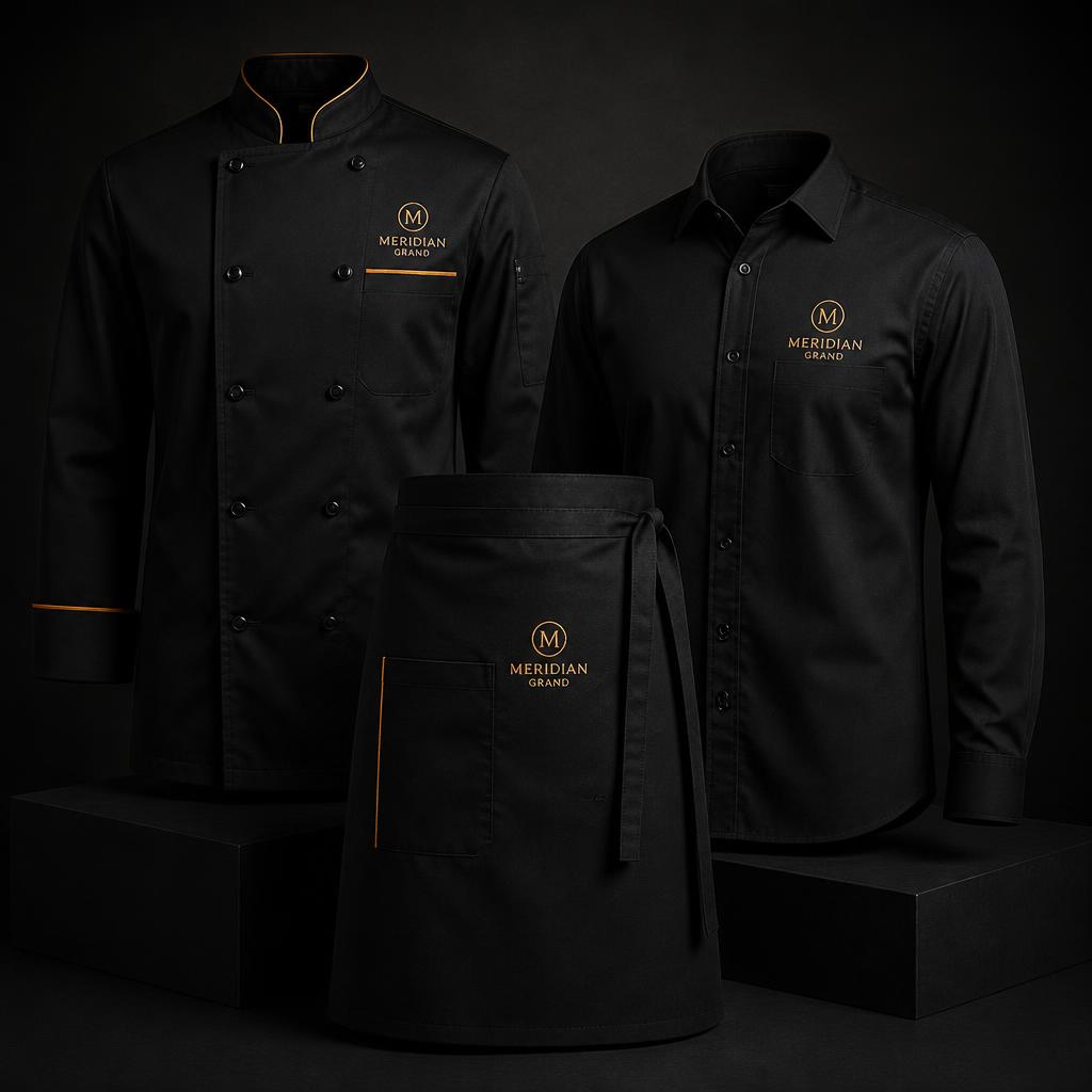 Uniformes para restaurantes: chef, mandil y camisa de servicio
